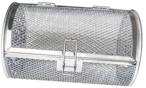 SUPVOX Panier Rôtissoire INOX pour Four et Barbecue Cage à Rôtir Rotative pour Noix Fruits Secs Viande et Légumes Accessoire Cuisine