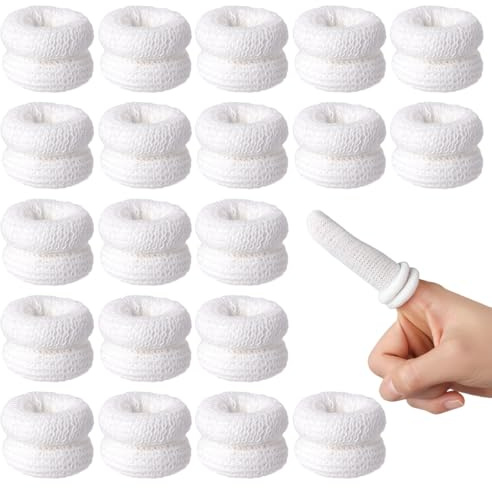 20 Pezzi Bendaggio Tubolare per Dita, Cerotti dita Mani Traspiranti in Cotone, Colore Bianco Benda Protettiva per Le Dita, per Il Lavoro, La Cucina, La Protezione delle Dita in Caso di Lesioni