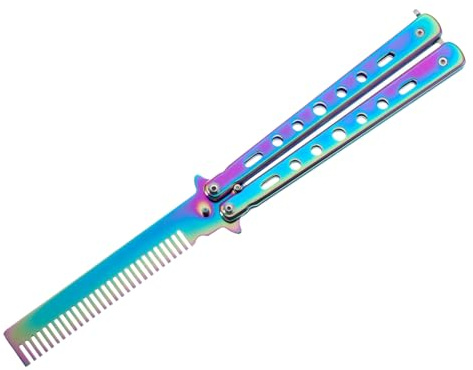 YAZWUR Faltbarer Taschenkamm Haarstyling Zubehör für Friseur und Training Frühling, butterfly kamm (Bunt)