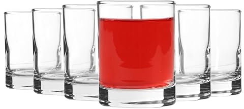6x Liberty 65ml Vasos de Chupito - Pequeña Mini Vidrio Tequila Cóctel Bomba Fiesta de Cumpleaños Juego de Vasos para Beber - by LAV