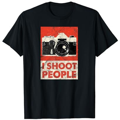 Vintage Photographer DSLR Camera Lens I Shoot People Analog T-Shirt