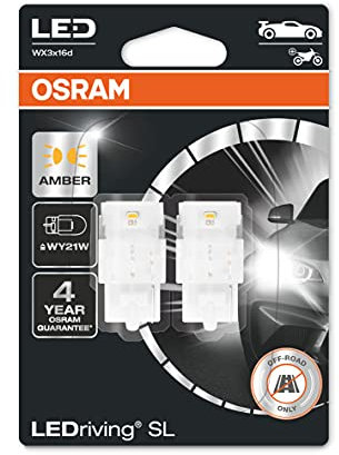 OSRAM LEDriving® SL, WY21W, Giallo, Lampade di Segnalazione a LED, Solo Fuoristrada, non Omologati ECE, Doppio Blister, Giallo, WY21W
