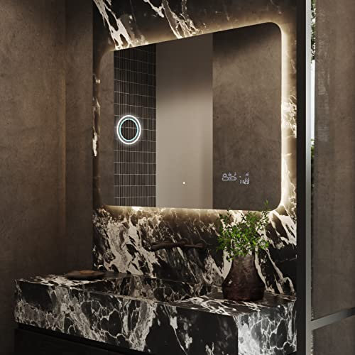 Artforma Badspiegel mit Beleuchtung - Led Spiegel Bad - 100x60 - Badezimmerspiegel Nach Maß - auf Individuelle Bestellung Gefertigt - Modernes Design - Ohne Rahmen