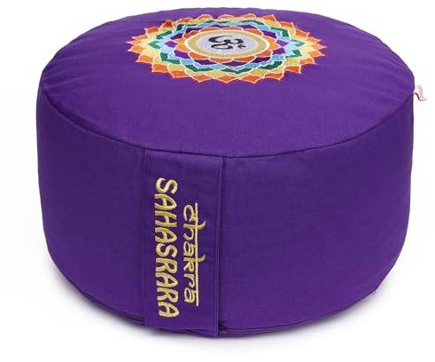 Yogabox Meditationskissen Glückssitz Chakra, lila