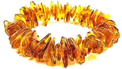 Amber Jewelry Shop Bracelet en ambre naturel de la Baltique pour adultes - fabriqué à la main à partir de perles d'ambre brut de la Baltique 18 cm - 19cm