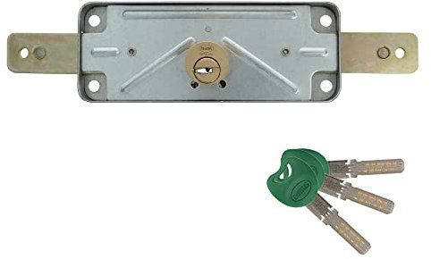 Amig - Serratura metallica per chiusure di tapparelle metalliche avvolgibili | Cilindro: 15 mm | Include 3 chiavi a punti finitura | acciaio zincato
