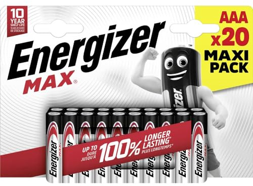 Energizer Max Micro (AAA) Battery Alkaline Manganese 1.5 V Pack of 20