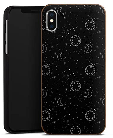 DeinDesign Coque en Bois Compatible avec Apple iPhone XS Max Coque en Bois veritable Coque de Protection en Bois Utart Cosmos Lune