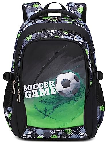 Jungen Schultasche Teenager Schulrucksack Jugendliche Rucksack Schule Daypacks Kinder Groß Schulranzen Wasserdicht (9-Grün)