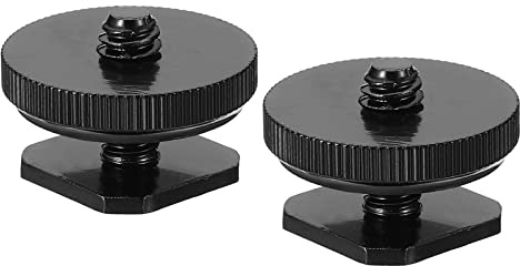 PATIKIL 1/4-20 Cámara Caliente Zapato Montaje, 2 Paquete Flash Frío Zapato Montaje Trípode Tornillo Adaptador para DSLR Equipo, Negro