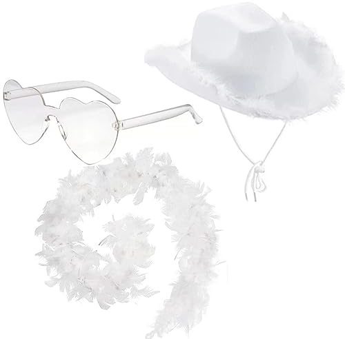 ZOOMPIL Rosa Cowgirlhut, Verstellbarer Filz-Cowboyhut für Damen - Sicherer Sitz, für Junggesellenabschied in Nashville, Cowgirl Kostüme und Country Konzerte