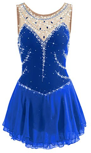 BaNps Figure Skating Dress Girls Competition Ice Skating Wear Sleeveless Gymnastic Leotard Ballet Roller Skate Costumes