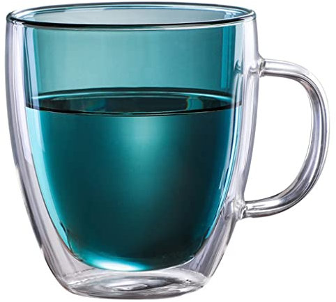 Tazas Tazas de café de vidrio de doble pared, Tazas de café a granel baratas, Vasos de doble pared con asa, Tazas de café heladas, Taza de café reutilizable, Taza de café grande, Vasos de cristalería