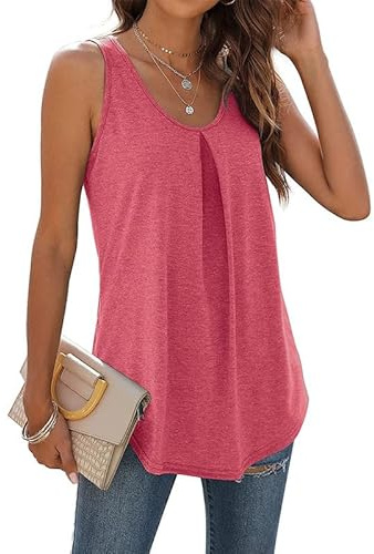 Haibang Camiseta sin Mangas Mujer Verano Camisetas Tirantes Cuello V Básica Suelto Blusas Top Elegantes Tank Tops Suave Transpirable AlgodóN Chaleco Casual Color Sólido T-Shirts Chic Moda Camisa