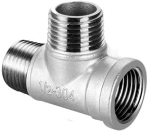 Raccordo per tubo a T a 3 vie filettato DN6/DN8/DN15/DN25 maschio+maschio+femmina 1/4 1/2 3/4 1 1-1/4 Filettato in acciaio inossidabile 304-filettatura maschio femmina_c-1/2