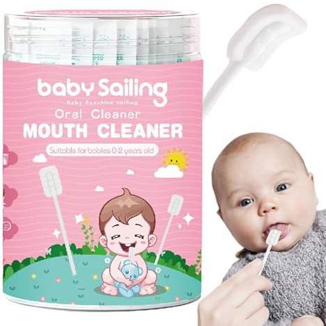 demaxiyad Mundreiniger für Babys, Mundreiniger für Babys, weicher Mundreiniger, 30 Stück, tragbare Zahnbürste, Zungenreiniger, Magermull, flexible Zahnbürste für