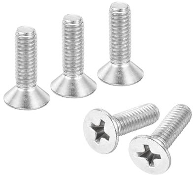 sourcing map Kreuzschlitzschrauben aus Edelstahl, M4-0,7 x 14 Gewinde, 30 Stück