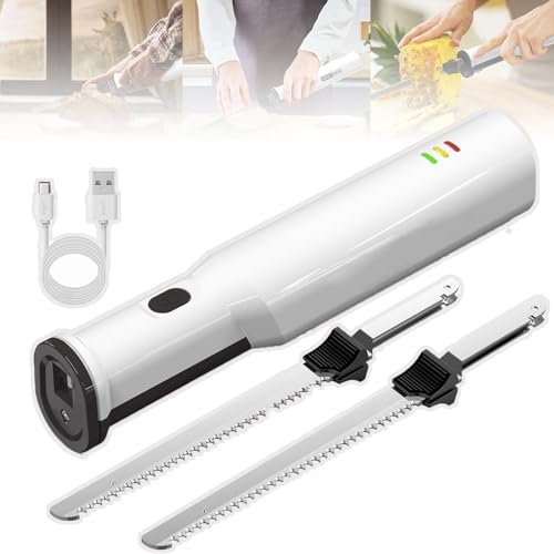Cuchillo Rebanador De Carne Con 2 Baterías De Litio Dentadas Y De 8 V, Cuchillo Eléctrico Inalámbrico Para Tallar Carne, Cuchillas De Acero Inoxidable De 8 Pulgadas
