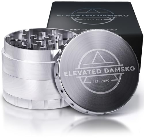 Elevated Damsko 2.5-inch Premium Stainless Steel Culinary Herb & Spice Grinder Mill for Kitchen Use