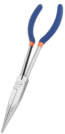 WISEPRO Lång spetstång, 280 mm extra långa fisketänger, med halkfritt handtag för svåråtkomliga trånga utrymmen (rak)