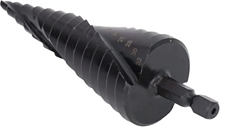 Paso de Taladro, Hex HSS HSS Taladro de Perforación Paso Escalonado de para Lámina de Metal de Aluminio Peinope de Madera de Aluminio (15 pasos (4‑32 mm))