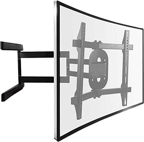 Supporto Parete TV, Supporto Parete TV, Supporto Parete TV Regolabile, Adatto alla Maggior Parte dei televisori LCD curvi 32-65 Pollici, con carico 34 kg, Inclinabile, Girevole, Telescopico, Salvaspa