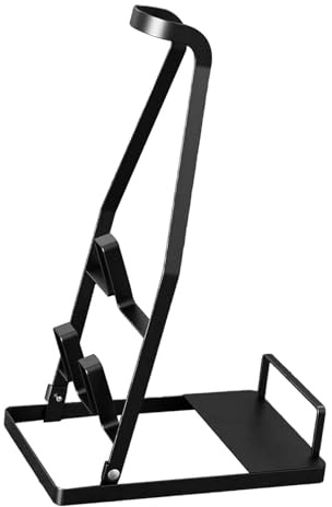 KiBcsLic Vacuum Stand Storage Rack, Versatile, Universal, Freestanding, Metal Shelf for Hotel, Balcony, Living Room, Foldable Black