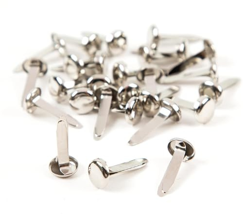 CYXZMYA 100 Stück Rundkopfklammern,Musterklammern Klein,Musterbeutelklammern Silber,Musterklammern Silber,Mini Brads,Brads,Material Eisen,Geeignet für DIY Scrapbooking Basteln,DIY Handwerk