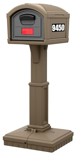 Simplay3 USPS T4 Extra Large Capacity XL Dig-Free Mailbox with Durable Double-Wall Construction, Weather-Resistant Design, and Easy No-Dig Installation, Driftwood, Made in the USA