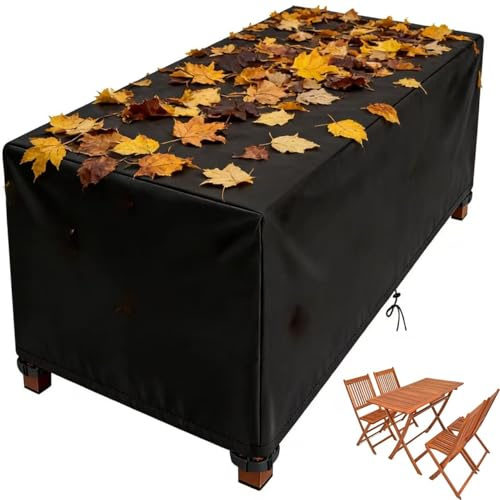 PVPQPR Housse Salon de Jardin Exterieur 600D Tissu Oxford 300x130x85cm/LxlxH Imperméable Housse de Table Jardin bache de Protection Exterieur Meuble Anti-UV Résistant Au Froid Coupe-Vent