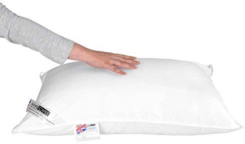 HOMESCAPES Super Microfibre Bounce Back Pillow 5 Star Hotel Quality Best Synthetic Pillow NOT HOLLOW FIBRE Excellent for Allergy Sufferers Down Like Soft Medium Support 100% Cotton Case