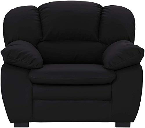 Mivano Sessel Casino, Ledersessel passend zum 2er und 3er Sofa Casino , 109 x 88 x 92, Kunstleder Schwarz