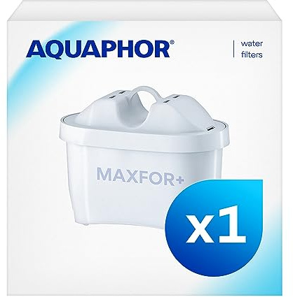 AQUAPHOR Maxfor+ Replacement Filter Cartridge Pack of 1 - Compatible with All Aquaphor Maxfor+ Filter jugs and Brita Maxtra+ Reduces limescale, Chlorine and Other impurities