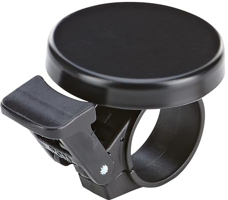 Prophete Fahrradklingel flach schwarz matt aus Stahl modernes Design mit klarem Ping Ø 40 mm Höhe 5 mm
