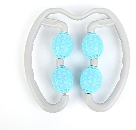 QSCTYG Muskel Massageroller U Form Triggerpunkt Massagerolle für Armbein Nacken Muskelgewebe für Fitness Gym Yoga Sports 4 Wheel Yoga Zubehör (Color : Sky Blue)
