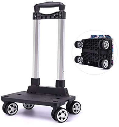 BOUACOUA 4-Rad-Wagen, 360 ° drehbarer Rad Rucksack Trolley zum Rucksäcke, Schulranzen, Einkaufen und Transportieren
