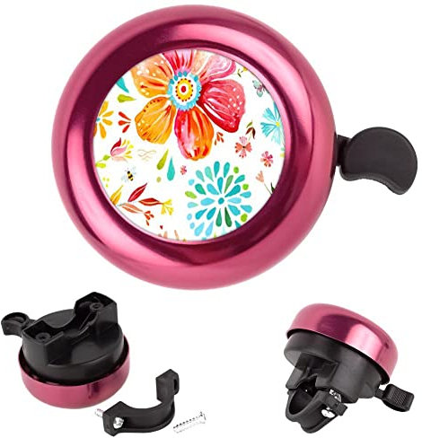 GREATILA Campanello per bicicletta rosa Fiori di campo per adulti Bambini Camminatori Ragazzi Ragazze