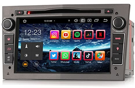 Erisin 7 Zoll 8-Kern 4GB RAM 64GB ROM Android 14 Autoradio Bluetooth GPS Navi Für Opel Astra H Corsa C Corsa D Vectra Zafira Signum Meriva CD Player WiFi CarPlay Android Auto DAB+ USB RDS DSP Canbus