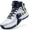 ASHION Herren Basketballschuhe High-Top Sportschuhe Tennis Schuhe Herren Gym Sneaker Hallenschuhe,Weiß und Blau,43 EU