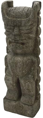 Teako Design Stonox Steinskulptur Tiki aus Naturstein, Wetterfeste Steinfiguren, Einzigartige Gartenattraktionen, Mystische Gartenstimmung, Figur für Bereich: Garten, Modellname: Tirupati