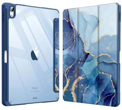 Fintie Hybrid-Schutzhülle für iPad Air 27,9 cm (11 Zoll) M2 (2024), iPad Air 5. Generation (2022) / iPad Air 4. Generation (2020) 10,9 Zoll (27,9 cm), stoßfest, mit transparenter Rückseite und