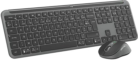 Logitech Signature Slim K950, Clavier sans Fil, Design élégant, Windows, Mac, Chrome, FRA AZERTY et Signature M650 Souris sans Fil, Multi-Device/Chromebook, Graphite