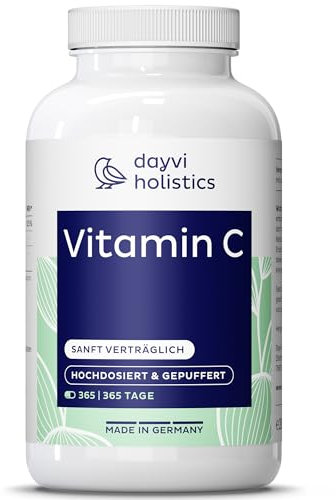 Dayvi Holistics® Vitamin C hochdosiert & gepuffert [365 KAPSELN] - Vitamin C 500mg pro Tagesdosis