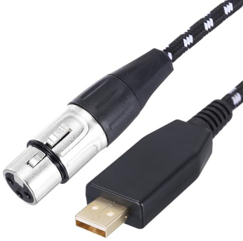 sourcing map USB Microphone Cable, USB Male to XLR Female Cable Adapter for Microphones, Karaoke, Recording, Home Recording, 10ft