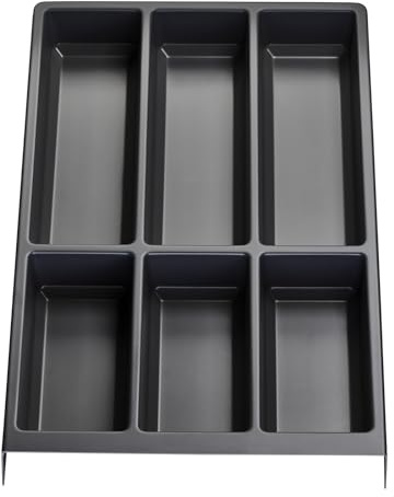 Orga-Box SOTECH Besteckeinsatz SEPARADO Individual schiefergrau genarbt | (300 x 474 x 51 mm) Schubladeneinsatz ab 40cm Schrankbreite für Besteck