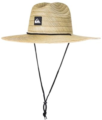 Quiksilver Pierside - Cappello da Bagnino in Paglia, da Uomo, Taglia S/M, Colore: Beige