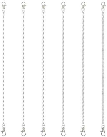 PATIKIL Cadenas Colgantes Con Cierre De Langosta, 6 Pcs Colgadores Para Plantas Para Comederos De Aves Macetas Faroles Campanillas De Viento Pizarras Y Adornos, Plateado