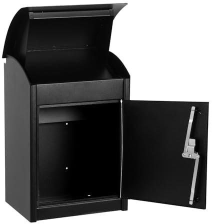 Caja de Entrega para Exteriores, buzón Extra Grande para Paquetes de 15 kg, con Cerradura con contraseña para Pared o Suelo, Color Negro