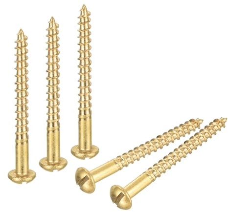 QUARKZMAN 20 Pcs Vis à Bois M3 X 30mm à Tête Ronde Fendue en Laiton | Auto-Taraudeuse
