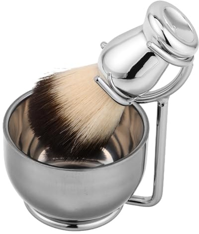 VALICLUD Rasierpinsel-Set Für Männer 3 Teilig Mit Pinsel Schale Und Halter Rasierpinsel Herren Für Nassrasur Rasier Set Für Männer Für Zuhause Und Reise | Nylonpinsel, Schale und Halter schlagen Rasierschaum auf und ordnen Zubehör nach der Nassrasur im Bad oder auf Reise